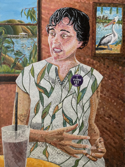 Kate Chaney portrait | Oil and acrylic on canvas. 75 x 55 cms. February 2025.