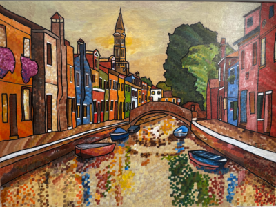 Burano | Acrylic on canvas. 45 x 60 cms. Revised November 2025. Sold.