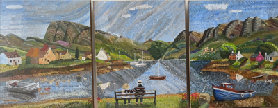Highland diptych | Three panels 60 x 50 cms each. April 2026. Sold.