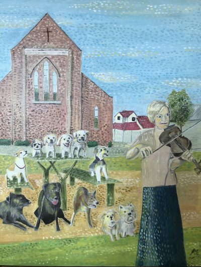 Margaret and devotees | Oil on canvas. 40 x 50cm. 2018. SOLD