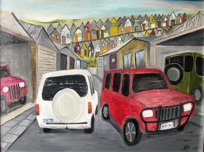 Suburban tractors | Oil on canvas. 45 x 61cm. Feb. 2018