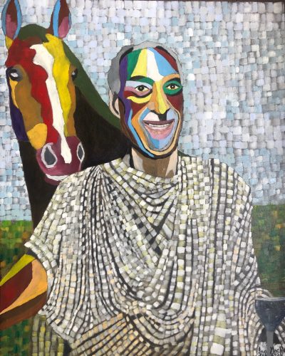 An old nag and his horse | Oil on canvas 40 x 50cm. March 2020.