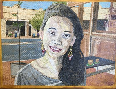 Leah at Mary Street Bakery | Oil on canvas, 45 x 60 cms. February 2022.