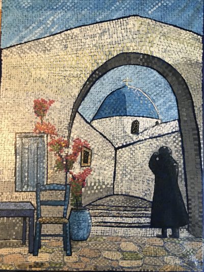 Thinking of Greece | Oil on canvas, 45 x 60cms. February 2022