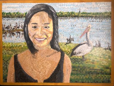 Rene at Lake Monger | Oil on canvas. 45 x 60 cms. March 2022