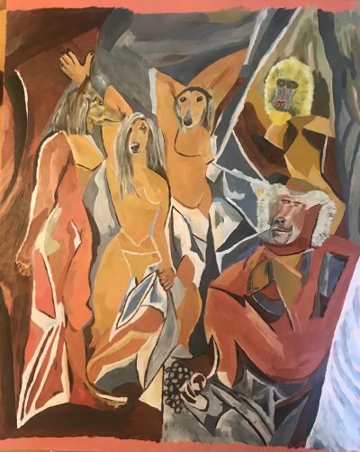 From Picasso’s Quadruped Period | Oil and acrylic on canvas board. 40 x 50c ms. February 2023.