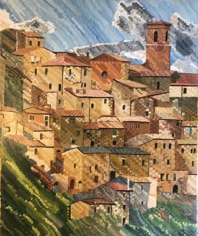 A Tuscan scene | Acrylic on canvas. 50 x 60 cms. April 2023. Sold.