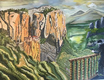 Mateora | Oil and acrylic on canvas. 45 x 60 cms. July 2023