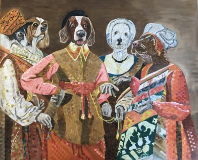 The Fortune Teller, after Georges de la Tour, featuring Ruby’s cousin and cross dressing Hamish. | Oil and acrylic on canvas. 50 x 60 cms. August 2023.
