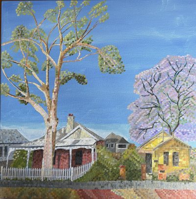 Lemon Scented Gum | Acrylic on canvas. 50 x 50cms. November 2023. Sold.