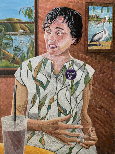 Kate Chaney portrait | Oil and acrylic on canvas. 75 x 55 cms. February 2025.
