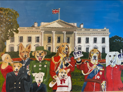 The restoration of good government to the USA. | Oil and acrylic on canvas. 60 x 45 cms. March 2025.